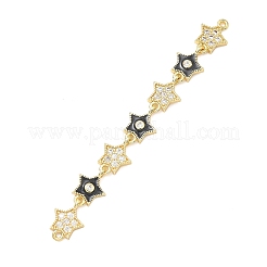 Подвески-шармы с 7 звездочкой из латунных микрофибрилл с прозрачным кубическим цирконием&nbsp;KK-H539-16G