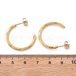 Серьги-гвоздики из нержавеющей стали 304 в форме буквы С&nbsp;EJEW-R017-04G-02