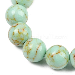 Синтетический бирюзовый бисером стрейч-браслет&nbsp;BJEW-P208-08-12MM-01