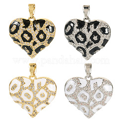 4 шт. 4 цвета латунные подвески с микропаве и кубическим цирконием&nbsp;KK-TA0002-21