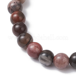 Эластичные браслеты из натуральных окаменелых бусин для женщин&nbsp;BJEW-JB12604