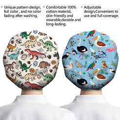 2 шт. 2 стиля хлопковые регулируемые набивные шапки с принтом рабочие кепки для женщин и мужчин&nbsp;AJEW-DR0002-48