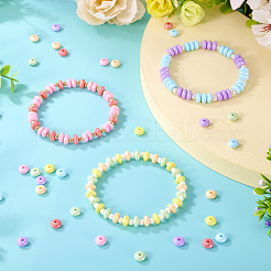 350 шт. 7-цветные непрозрачные акриловые бусины с УФ-покрытием&nbsp;MACR-TA0002-31