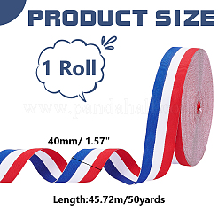 Лента в полоску из трехцветного полиэстера длиной 50 ярд.&nbsp;OCOR-WH0112-004A