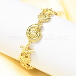 Летние пляжные браслеты-цепочки с микропаве из латуни&nbsp;BJEW-C118-02A-G