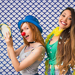 Ткани из полиэстера с рисунком рыбьей чешуи&nbsp;DIY-WH0304-508A