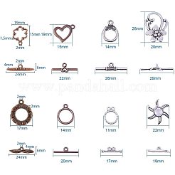 Сплавочные застежка тоггл тибетского стиля&nbsp;TIBE-PH0004-03