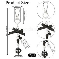 2 шт. бабочка с черепом и сердечком из сплава подвеска украшения&nbsp;HJEW-BBC0001-23