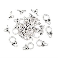 50 комплект колец в тибетском стиле с застежками-тоглами из сплава&nbsp;FIND-YW0009-76