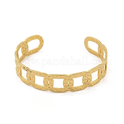 Овальные открытые браслеты-манжеты из нержавеющей стали 304 для женщин&nbsp;BJEW-E100-05G