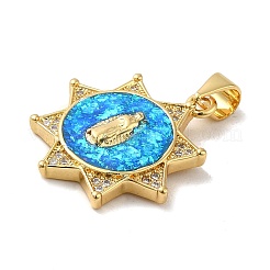 Покрытие стойки латунь микропаве фианиты с подвесками из синтетического опала&nbsp;KK-D088-10G