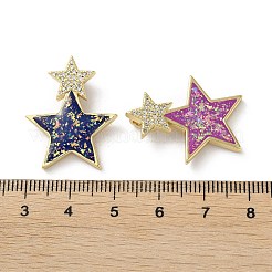 Латунные микропаве прозрачные подвески с фианитом&nbsp;KK-C045-25G