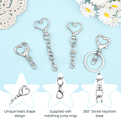 20 шт. 4 стиля застежек для брелка из цинкового сплава&nbsp;FIND-SP0004-22