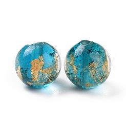 Бусины ручной работы золотой фольги стекла&nbsp;X-LAMP-C004-03C