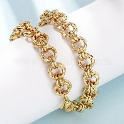 Женские цепочки-колье из нержавеющей стали 304 с текстурированной поверхностью&nbsp;NJEW-G194-05G-01