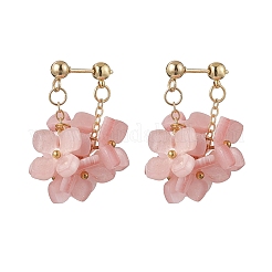 Серьги-гвоздики с цветком из латуни и смолы&nbsp;EJEW-TA00778-02