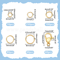 530 шт. 5 стиля открытых соединительных колец из нержавеющей стали 304 и 10 шт. карабинов&nbsp;STAS-WR0001-30A