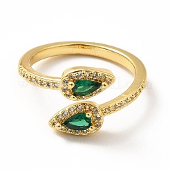 Открытое кольцо-манжета каплевидного циркония&nbsp;RJEW-H101-29G