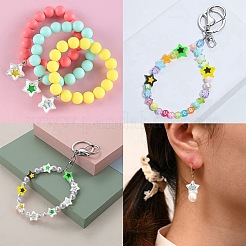 250шт 5 стиля непрозрачные и прозрачные акриловые бусины&nbsp;MACR-CJ0001-44