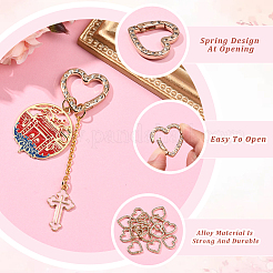 20 шт. Кольца пружинные со стразами из цинкового сплава&nbsp;FIND-SP0004-36LG