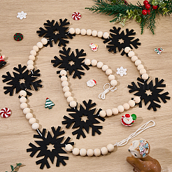 Рождественские войлочные подвесные баннеры флаги&nbsp;AJEW-WH20064-99C