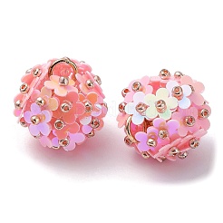 Пластиковая пайетка из ПВХ со стеклянными подвесками из бисера&nbsp;FIND-G058-01A