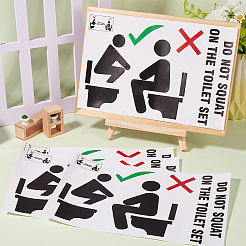 ПВХ наклейки для общественного туалета&nbsp;AJEW-WH20006-102A