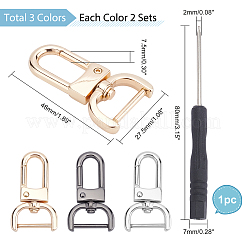 6 комплект двухцветных поворотных карабинов-лобстеров из сплава&nbsp;FIND-PH0003-90