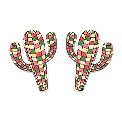 Акриловые подвески в клетку тартан с принтом&nbsp;OACR-T028-04A