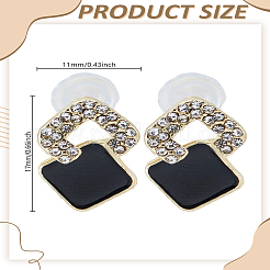 1 пара серег-гвоздиков из сплава со стразами&nbsp;EJEW-LP0008-016