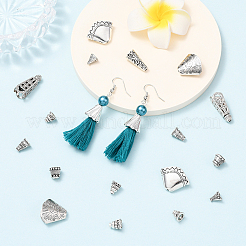 100 шт. 10 стиля тибетских бусин из сплава с конусами и колпачками&nbsp;FIND-SP0020-73C