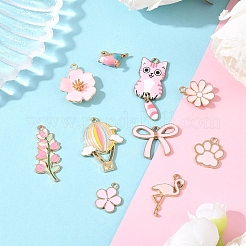 10шт 10 стиля светлые позолоченные подвески из сплава с эмалью&nbsp;ENAM-YW0006-29