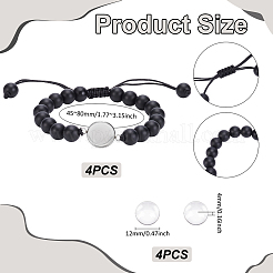 Наборы для самостоятельного изготовления браслетов из синтетического черного камня и стекла&nbsp;BJEW-UN00024