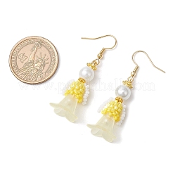 Серьги-подвески из стеклянных бусин ручной работы&nbsp;EJEW-MZ00446-01