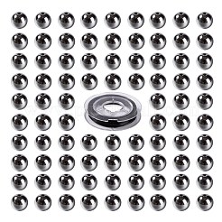 100шт 8мм немагнитные круглые бусины из синтетического гематита&nbsp;DIY-LS0002-16