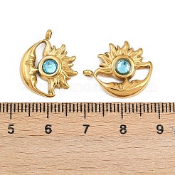 Подвески из нержавеющей стали 304 со стразами&nbsp;STAS-Z166-24G-12