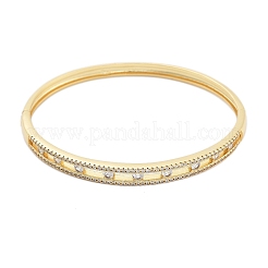 Браслеты из латуни с микропаве из прозрачного кубического циркония для женщин&nbsp;BJEW-G730-04G