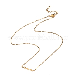 Ожерелье с подвеской в виде волны из нержавеющей стали 304 с цепочками для женщин&nbsp;NJEW-I119-01G