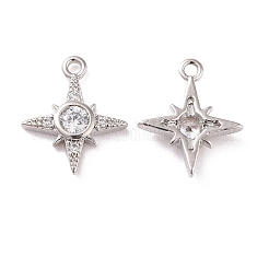 Латунные микропаве прозрачные кубические циркониевые подвески&nbsp;X-KK-G418-08P