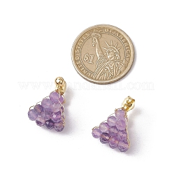 Круглые серьги-кольца из натурального аметиста из латуни&nbsp;EJEW-TA00620-02