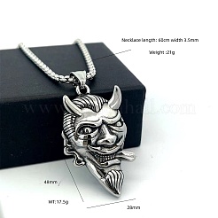 Винтажный панк-кулон в виде коровы и дьявола из нержавеющей стали 304 для мужчин.&nbsp;QK5762
