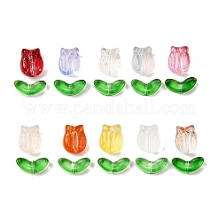 40шт 2 стиля прозрачные стеклянные бусины&nbsp;GLAA-FP0001-26