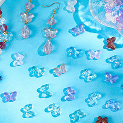 150 шт. 10-цветные прозрачные стеклянные бусины для выпечки&nbsp;GLAA-LT0001-03