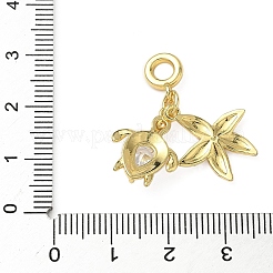 Европейские подвески-шармы с морскими животными из латуни&nbsp;KK-I371-39G-01