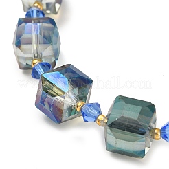 Гальванические браслеты из стеклянных бусин для женщин&nbsp;BJEW-JB11213-02