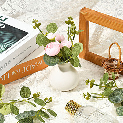 30 шт. пластиковый и полиэстеровый искусственный лист эвкалипта&nbsp;AJEW-SC0031-61A