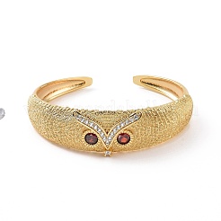 Кубический цирконий браслет с открытой манжетой в виде совы&nbsp;BJEW-F445-05G