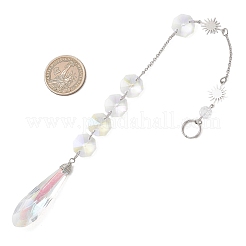 Восьмиугольные бусины из переливающегося стекла и подвесные подвески в форме капли для ловцов солнца&nbsp;HJEW-JM04768