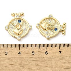 Латунные микропаве прозрачные подвески с фианитом&nbsp;KK-G481-07G