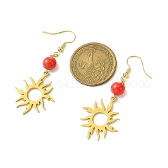 Серьга-подвеска из нержавеющей стали 201 с акрилом EJEW-JE05929